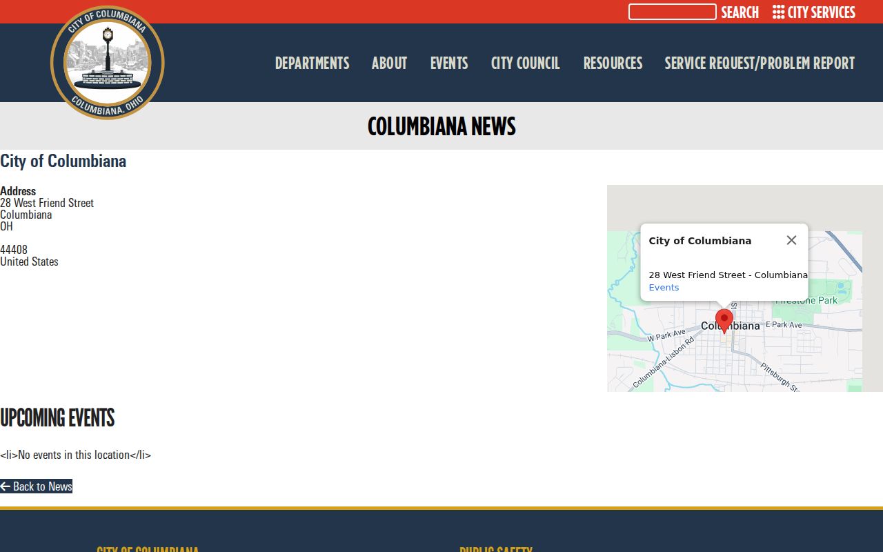 Columbiana court docket city service and Mayor’s Court contact context