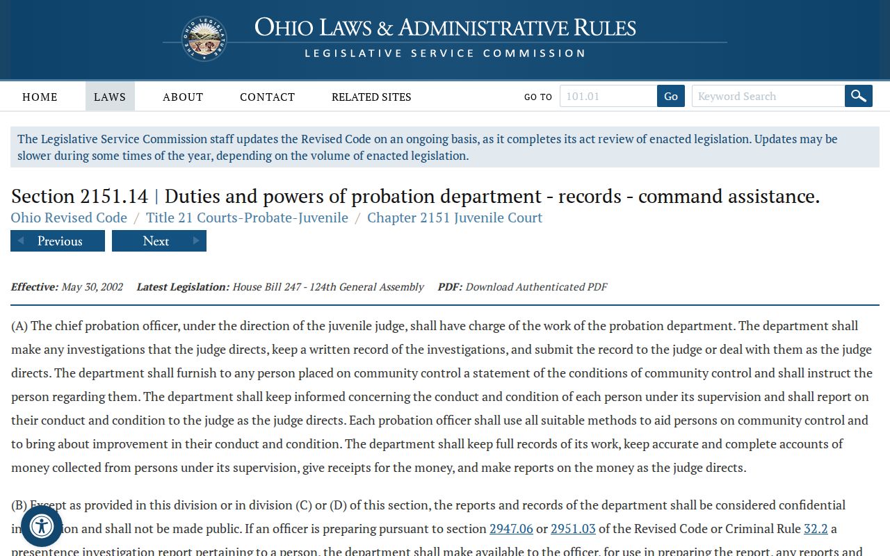 Columbiana County juvenile court record confidentiality reference under Ohio law